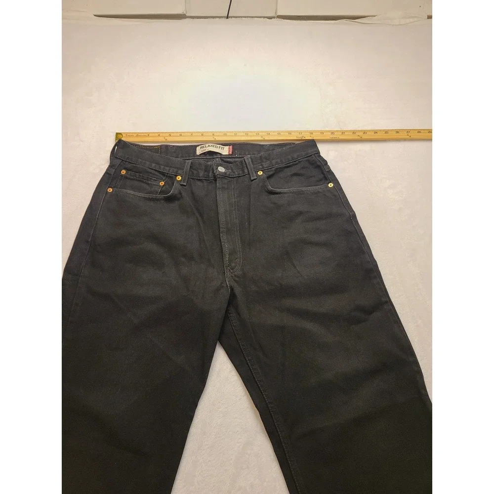 Levis 550 Relaxed Fit Black Denim‎ Jeans Mens 38x32 Pants Five Pocket Zip Fly
